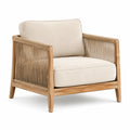 Lounge-Sessel aus Holz mit Kordelbespannung, Natur/Beige, 78 × 75 × 80 cm